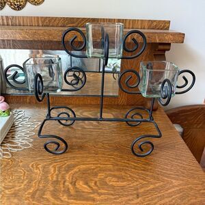 Southern Living Black Metal Candle Holder